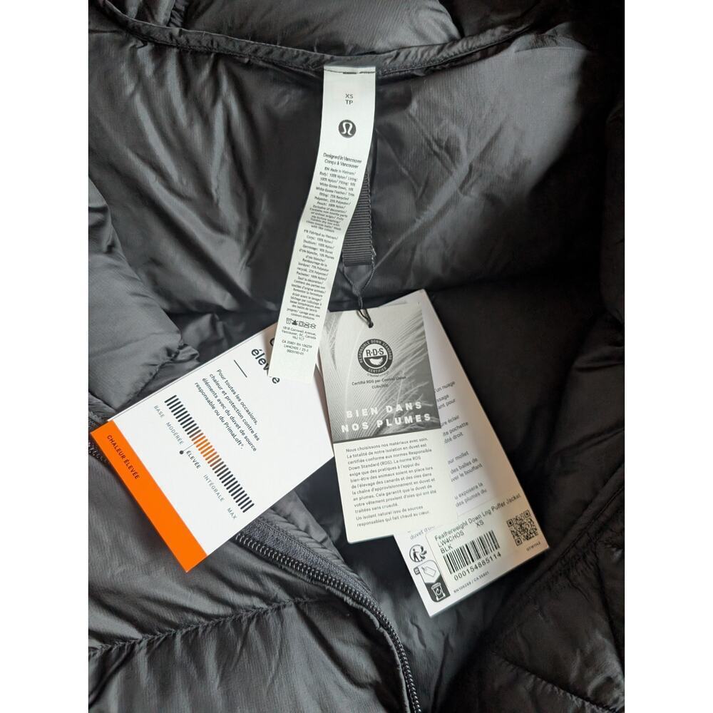 NWT Lululemon Featherweight 900Down-Fill Long Puffer Jacket Size XS Black - Picture 6 of 15